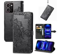 LMFULM® Case for HMD Skyline TA-1600 (6.55 Inch) PU Leather Cover Magnetic Wallet Case Phone Protective Case Mandala Embossing Design Stent Function Flip Case Black