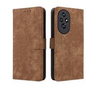 LMFULM® Case for Honor 200 (ELI-AN00, ELI-NX9) (6.7 Inch) PU Leather Case Magnetic Phone Protective Cover with Stand Holster Anti-Theft Brush Wallet Retro Scrub Brown