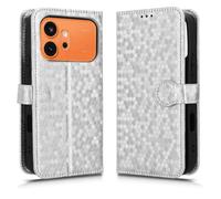 LMFULM® Case for Honor 600/600 Pro VKJ-NX9 (6.57 Inch) PU Leather Case Magnetic Phone Protective Cover with Stand Wallet Holster Polka Dot Texture Silver