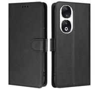 LMFULM® Case for Honor 90 (REA-AN00, REA-NX9) (6.7 Inch) PU Leather Case Magnetic Phone Protective Cover Wallet Stand Cover Flip Case Holster Black