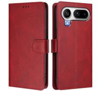 LMFULM® Case for Honor Magic 8 Pro Air LDY-AN00 (6.31 Inch) PU Leather Case Magnetic Phone Protective Cover Wallet Stand Cover Flip Case Holster Red