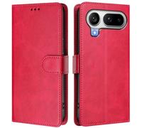 LMFULM® Case for Honor Magic 8 Pro Air LDY-AN00 (6.31 Inch) PU Leather Case Magnetic Phone Protective Cover Wallet Stand Cover Flip Case Holster Rose Red