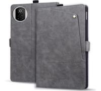 LMFULM® Case for Honor Pad X7 2025 (8.7 Inch) PU Leather Cover Slim Lightweight Pocket Button Style Protective Shell With Stand Business Wallet Holster Gray