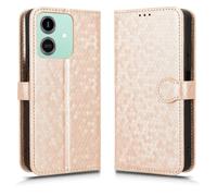 LMFULM® Case for Honor Play10 4G ELA-LX3 (6.74 Inch) PU Leather Case Magnetic Phone Protective Cover with Stand Wallet Holster Polka Dot Texture Gold
