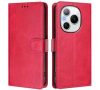 LMFULM® Case for Honor Power DVD-AN00 (6.78 Inch) PU Leather Case Magnetic Phone Protective Cover Wallet Stand Cover Flip Case Holster Rose Red