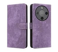 LMFULM® Case for Honor X70 / X9d (MTN-AN00, MTN-NX1) (6.79 Inch) PU Leather Case Magnetic Phone Protective Cover with Stand Holster Anti-Theft Brush Wallet Retro Scrub Purple