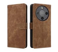 LMFULM® Case for Honor X70 / X9d (MTN-AN00, MTN-NX1) (6.79 Inch) PU Leather Case Magnetic Phone Protective Cover with Stand Holster Anti-Theft Brush Wallet Retro Scrub Brown