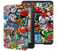 LMFULM® Case for Kindle Paperwhite (12th Gen - 2024 Release) (7 Inch) PU Leather Case Slim Lightweight Protective Shell with Auto Sleep/Wake Book Style Cover Graffiti Pattern