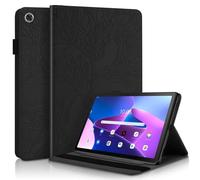LMFULM® Case for Lenovo Tab K10c TB-311XU (10.1 Inch) PU Leather Case Protective Shell with Stand Case Flip Cover Embossing Happy Tree Black