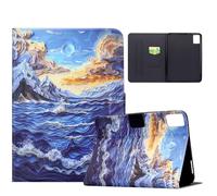 LMFULM® Case for Lenovo Tab K12 TB361FU (12.1 Inch) PU Leather Protective Case Wallet with Sleep/Wake Stand Shell Flip Cover Holster Mountain Waves Pattern