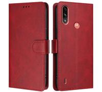 LMFULM® Case for Motorola Moto E7 Power/ E7i Power (6.5 Inch) PU Leather Case Magnetic Phone Protective Cover Wallet Stand Cover Flip Case Holster Red
