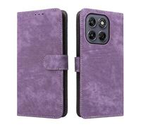 LMFULM® Case for Motorola Moto G67/ G77 XT2621 (6.78 Inch) PU Leather Case Magnetic Phone Protective Cover with Stand Holster Anti-Theft Brush Wallet Retro Scrub Purple