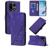 LMFULM® Case for OnePlus 15 (CPH2747, CPH2745, PLK110) (6.78 Inch) PU Leather Cover Magnetic Wallet Case Phone Protective Case Triangle Print Stent Function Flip Case Purple