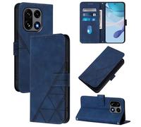 LMFULM® Case for OnePlus 15 (CPH2747, CPH2745, PLK110) (6.78 Inch) PU Leather Cover Magnetic Wallet Case Phone Protective Case Triangle Print Stent Function Flip Case Blue