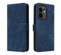LMFULM® Case for Oppo Reno 13F/ 13A/ 13FS CPH2699 (6.67 Inch) PU Leather Case Magnetic Phone Protective Cover with Stand Holster Anti-Theft Brush Wallet Retro Scrub Blue