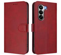 LMFULM® Case for Realme P4x 5G (6.72 Inch) PU Leather Case Magnetic Phone Protective Cover Wallet Stand Cover Flip Case Holster Red