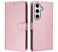 LMFULM® Case for Samsung Galaxy S25 FE/SM-S731 (6.7 Inch) PU Leather Case Magnetic Phone Protective Cover Wallet Stand Cover Flip Case Holster Rose Gold