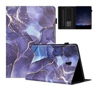 LMFULM® Case for Samsung Galaxy Tab A SM-T590/T595 (10.5 Inch) PU Leather Protective Shell Wallet with Sleep/Wake Stand Case Flip Cover Holster Marble Litchi Print Grey