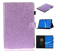 LMFULM® Case for Samsung Galaxy Tab A8 / X200/X205 (10.5 Inch) PU Leather Magnetic Glitter Sparkle Cover Shining Protective Shell with Sleep/Wake Stand Case Flip Cover Holster Purple