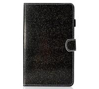 LMFULM® Case for Samsung Galaxy Tab A9 SM-X110 / X115 (8.7 Inch) PU Leather Magnetic Glitter Sparkle Cover Shining Protective Shell with Sleep/Wake Stand Case Flip Cover Holster Black