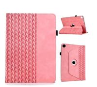 LMFULM® Case for Samsung Galaxy Tab A9+ SM-X210 / X216 (10.5 Inch) PU Leather Protective Shell with Sleep/Wake and 360° Rotation Stand Case Flip Cover Holster Building Block Print Pink