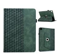 LMFULM® Case for Samsung Galaxy Tab A9+ SM-X210 / X216 (10.5 Inch) PU Leather Protective Shell with Sleep/Wake and 360° Rotation Stand Case Flip Cover Holster Building Block Print Green