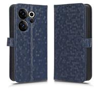 LMFULM® Case for Tecno Camon 20 Premier CK9n (6.67 Inch) PU Leather Case Magnetic Phone Protective Cover with Stand Wallet Holster Polka Dot Texture Blue