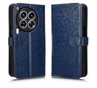 LMFULM® Case for Tecno Camon 30 Premier CL9 (6.77 Inch) PU Leather Case Magnetic Phone Protective Cover with Stand Wallet Holster Polka Dot Texture Blue