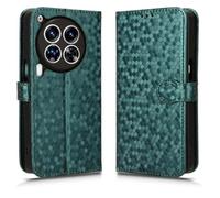 LMFULM® Case for Tecno Camon 30 Premier CL9 (6.77 Inch) PU Leather Case Magnetic Phone Protective Cover with Stand Wallet Holster Polka Dot Texture Green