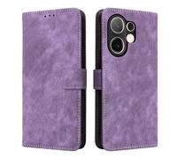 LMFULM® Case for Vivo V60 V2511 (6.77 Inch) PU Leather Case Magnetic Phone Protective Cover with Stand Holster Anti-Theft Brush Wallet Retro Scrub Purple