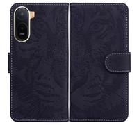 LMFULM® Case for Xiaomi Redmi A7 Pro (6.9 Inch) PU Leather Cover Magnetic Wallet Case Phone Protective Case Tiger Print Stent Function Flip Case Black
