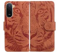 LMFULM® Case for Xiaomi Redmi A7 Pro (6.9 Inch) PU Leather Cover Magnetic Wallet Case Phone Protective Case Tiger Print Stent Function Flip Case Brown