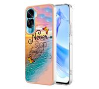 LMFULM® Cover for Honor 90 Lite (6.7 Inch) Thin Soft TPU Frame Phone Protective Case Flexible Hard PC Back Cover Chasing Dreams Pattern