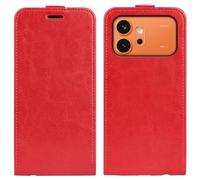 LMFULM® Protective Case for Honor 600/600 Pro VKJ-NX9 (6.57 Inch) PU Leather Case Magnetic Wallet Holster Up-Down Flip Design Stent Shell Case Cover Red