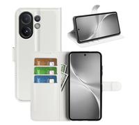 LMFULM® Protective Case for Vivo V60 (6.77 Inch) PU Leather Case Magnetic Wallet Case Litchi Stent Function Flip Case Cover White