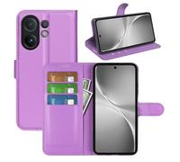 LMFULM® Protective Case for Vivo V60 (6.77 Inch) PU Leather Case Magnetic Wallet Case Litchi Stent Function Flip Case Cover Purple