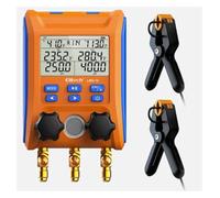 LMG-10 Digital Test and Charge Manifold Set Refrigeration Pressure and Vacuum Temp Gauge Air Conditioning Fitting Real-time detection(1 set)