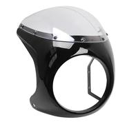 LMGMPOHOYY Cubierta para faro delantero For Cafe For Racer Front Headlight Cover Fairing Protection Windshield Universal 7'' Motorcycle Retro(Bright black A)