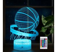 Lmgy Basketball Night Light,3D Illusion Led Lamp , 16 Colors Dimmable with Remote Control Smart Touch, Best Christmas Birthday Gift for 3,4,5,6,7,8 Year Old Boy Girl Kids, Suitable for Basketball fans