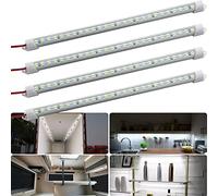 LMGYES 12V Interior LED Light Bar for Car, 12V LED Light Strip LED Lighting Super Bright 7000K White Color DIY Cabinet LED Light Strip for Car,Trailer,Motorhome,Van,RV,Truck,Office,Store(4 Pack)