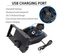 LMHGMUBVR Navigation Bracket Replacement For NMAX 125 For X-MAX 300 400 For N-MAX 155 Motorcycle GPS Phone Navigation Bracket Wireless USB Charging Port Holder Mount(22mm Wireless)