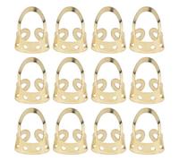 LMHHMIN 12Pcs Finger Picks Adjustable Stainless Steel Banjo Ukulele Guitar Plucked Strings Tool (Gold)