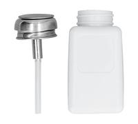 LMHHMIN 200ML Press Type Solvent Dispenser ESD Safe Anti Static Square Bottle with Stainless Steel Lid (White)