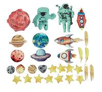 LMHHMIN 31Pcs DIY Space Spaceship Themed Glowing Home Wall Sticker Luminous Children Room Decor