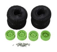 LMHHMIN 4PCS RC Car Rubber Tires Plastic Wheel Hubs High Performance Universal for 1/10 Remote Control Crawler (Green)