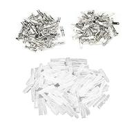 LMHHMIN Spade Crimp Terminals Female Male 50Pcs/Each with 100Pcs Insulating Sleeves 2.8mm Silver
