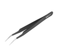 LMHHMIN Static Proof Tweezers Stainless Steel Non Magnetic Elbow Pointed Tip for SMD Eyebrow ESD-17