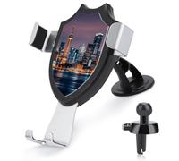 LMHLDSC Rotation Car Phone Mount City Picture Night Phone Holder for Car Dashboard Windshield Vent for All Phones, iPhone, Samsung