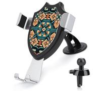 LMHLDSC Rotation Car Phone Mount Dark Orange Grid Phone Holder for Car Dashboard Windshield Vent for All Phones, iPhone, Samsung