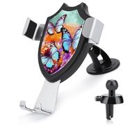 LMHLDSC Rotation Car Phone Mount Flowers Colorful Butterfly Phone Holder for Car Dashboard Windshield Vent for All Phones, iPhone, Samsung